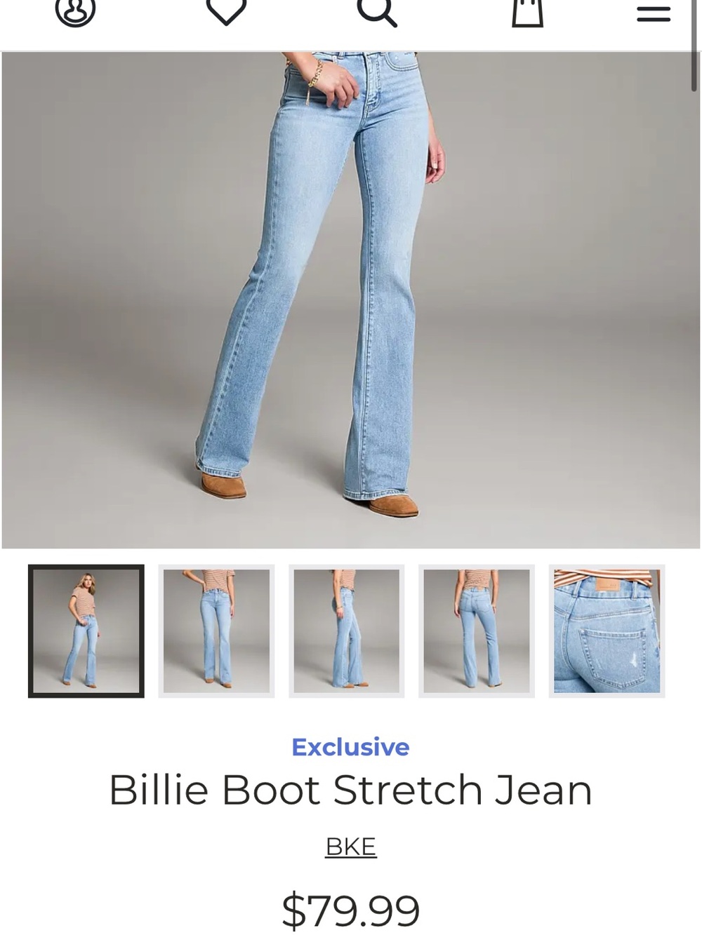 Buckle Light Blue High-Rise Women's Jeans with Leather Patch - Picture 6 of 7